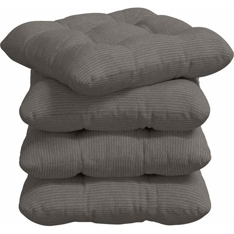Seat Cushions 4 pcs Light Grey 40 x 40 cm Corduroy Fabric vidaXL
