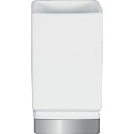 Gobelet Porcelaine ROMA Blanc & Argent Spirella