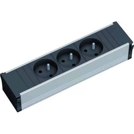 Bachmann CONI Mehrfachsteckdose schwarz 3 Steckdosen elegantes Design (1/2)
