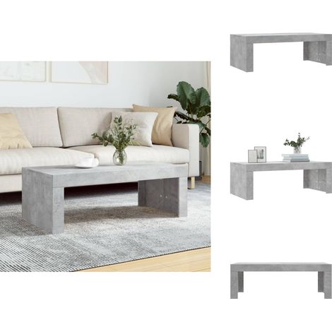 Table basse gris béton 102x50x36 cm bois d'ingénierie - Table Basse - Meuble Salon - Table D'appoint - Décoration Intérieure - Design Moderne (1/5)