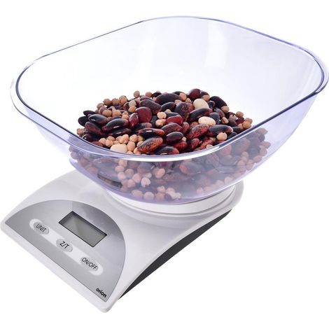 Bilancia da cucina elettronica Orion bianca e trasparente