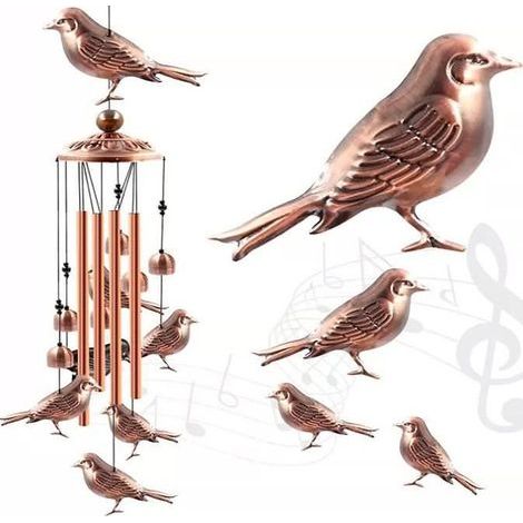 Outdoor Aluminum Wind Chime with Birds and Tubes (1/4)