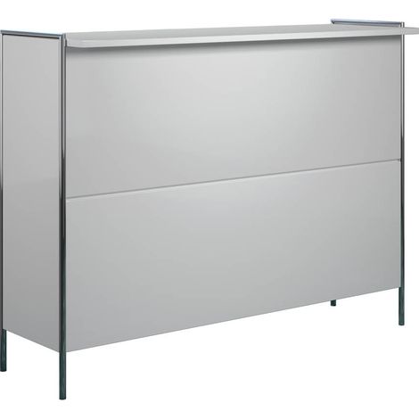 Comptoir de bar 2 tiroirs bois MDF blanc Arnaud (1/5)