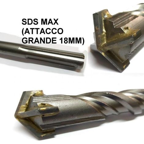 PUNTA 4 TAGLI PER MURO SDS MAX/PLUS DA 60/80/100cm X TRAPANO MARTELLO MAX Diametro 22mm X 100cm