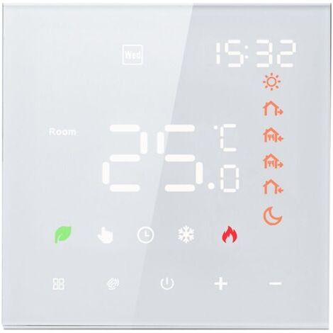 Thermostat intelligent 3A Écran LCD programmable numérique Écran tactile Contrôleur de température de chauffage par le sol Mur intelligent pour l'eau (1/5)