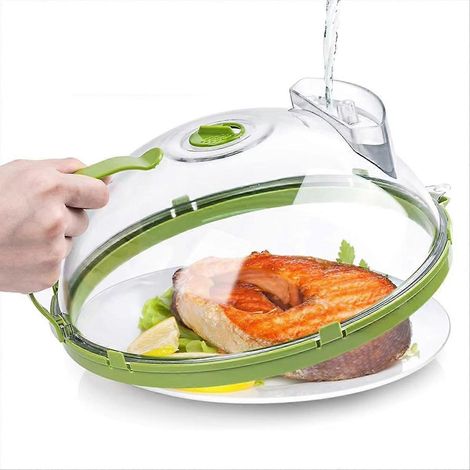 Mikrowellen-Spritzschutz mit Belüftungsöffnung und Griff, 25 cm transparenter Deckel, unverzichtbares Küchenzubehör für Lebensmittelsicherheit (1/5)