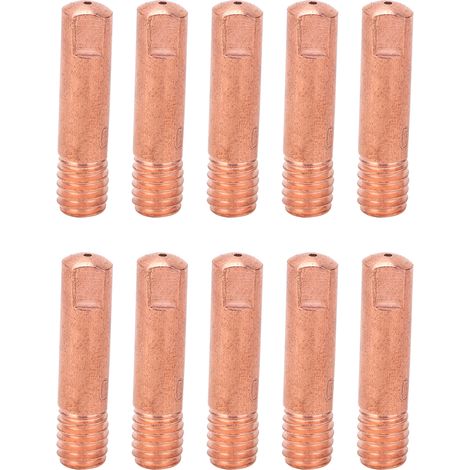10 embouts de contact M6 en cuivre, buses conductrices 15AKx0.8mm pour pistolet de soudage fil continu, accessoires de soudage lot de 10 (1/5)