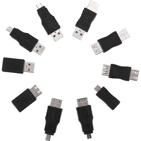 10 Stück OTG 5-Pin F/M Wechsler-Adapter-Konverter USB-Stecker auf Micro-USB-Buchse