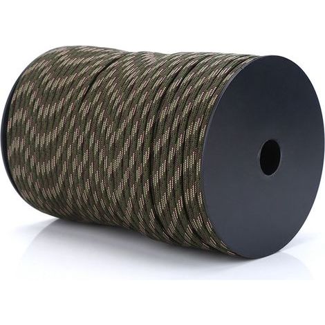 Cordón reflectante de paracaídas 550, núcleo de 9 hebras, 100 m (camuflaje de jungla) (1/5)