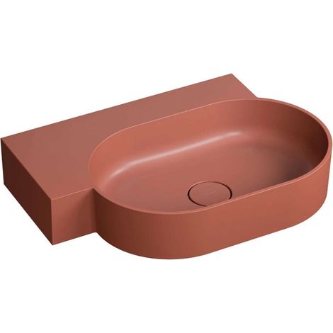 OMNIRES Ovo M+ - Waschbecken 65 x 45 cm, ohne Überlauf, ohne Armaturenloch, links, rot OVO645UWLTE (1/5)