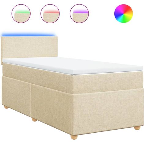 Maison Exclusive - Boxspringbett mit Matratze Creme 80x200 cm Sto