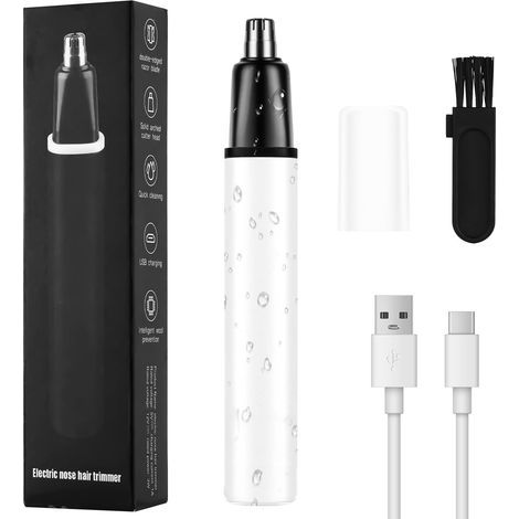 1 Tagliapeli per naso e orecchie, ricaricabile tramite USB, lama lavabile, indolore, per uomo e donna (1/5)
