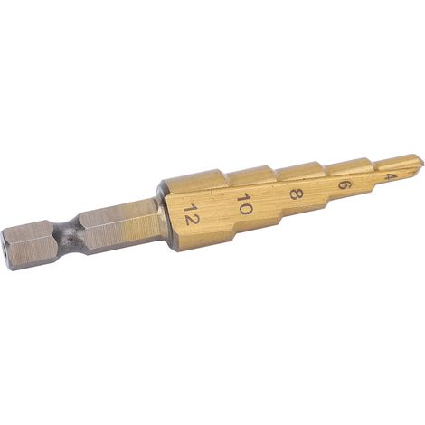 Foret étagé HSS pour perçages multiples, alésage conique, rainure droite, outils manuels 4 mm 12 mm (1/5)