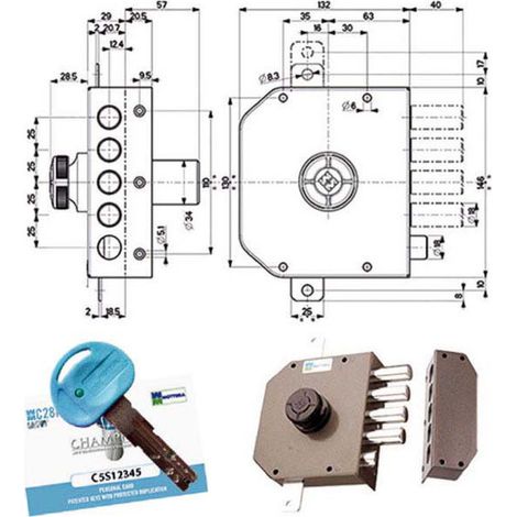 Serrure Sic.Triplice Sx Pompe 30631 Mottura