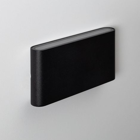 Aplique de Pared Exterior LED 12W CCT Iluminación Doble Cara Aluminio Rectangular Luming Negro