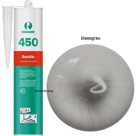 Ramsauer 450 Sanitär Silikon Fugen Dichtstoff 310ml Kartusche blassgrau