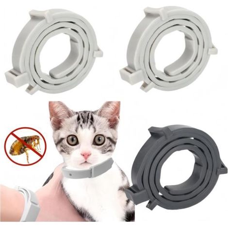 Collier Anti-puces pour Chiens,3pcs Collier Anti Puces pour Chat,Réglable Collier Antiparasitaire Chien,Collier Anti Puces Naturel (1/4)