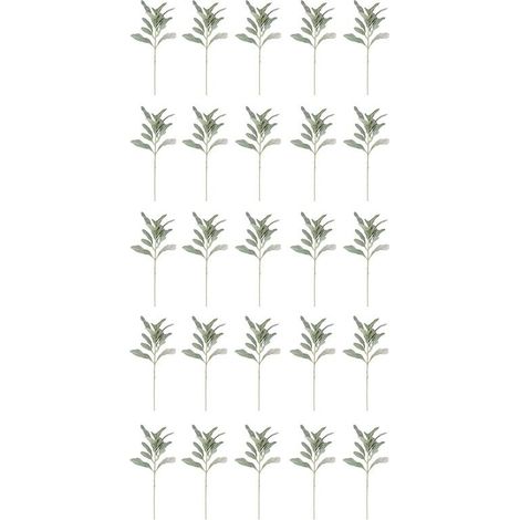 Faux Agneaux Oreille Tiges 25 Pcs Floqué Verdure Artificielle Solide Spray Faux Lapin Oreille Feuilles pour la Maison de Mariage BRICOLAGE Artisanat (1/4)