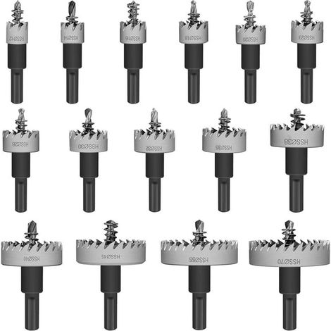 Ensemble de scie cloche dentelée en acier rapide de 13 pièces (1/4)