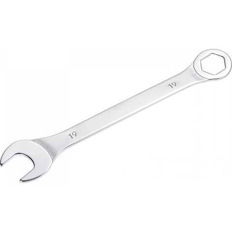 Clé mixte fine avec extrémité décalée à 6 points et extrémité ouverte coudée, métrique en acier à haute teneur en carbone, 19 mm (1/5)