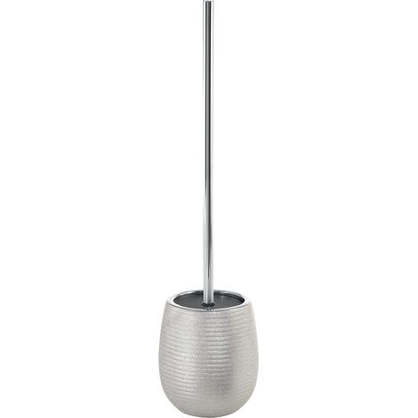 Gedy Argento, G-Astrid Scopino WC da appoggio, Dimensioni 47 X 11,5 X 11,5 CM Peso 0,648 kg, scopettino Bagno in Ceramica, Anni di Garanzia 2, Design R&S, Unica (1/4)