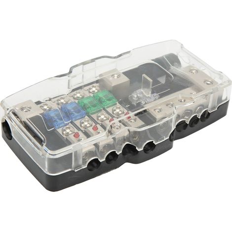 Bloc de distribution électrique à fusibles, 4 voies, compatible avec voitures, camping-cars, camions, remorques, UTV et bateaux. (1/5)
