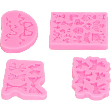 4 Moules en Silicone pour Nœuds Papillon, Forme Couronnée, Antiadhésifs et Réutilisables pour Pâtisserie, Chocolats et Brioches (1/5)