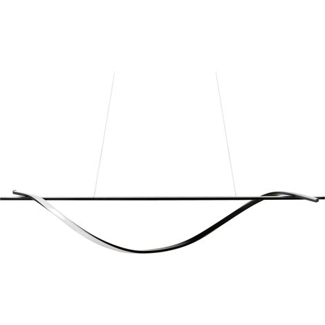 Lámpara de techo LED de metal negro hierro forma de espiral glamour moderno Bodri