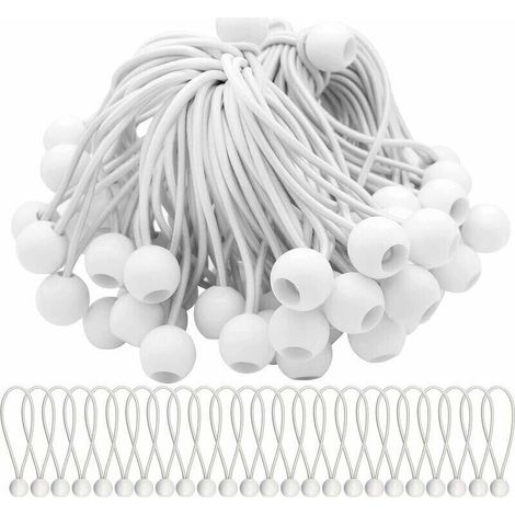 Lot de40 Tendeur Elastique Cordons Élastiques avec Boules Sandow Elastique Boules Elastiques pour chapiteaux, tentes, bannières et bâches - RWTendeur sandow..DEBUNS