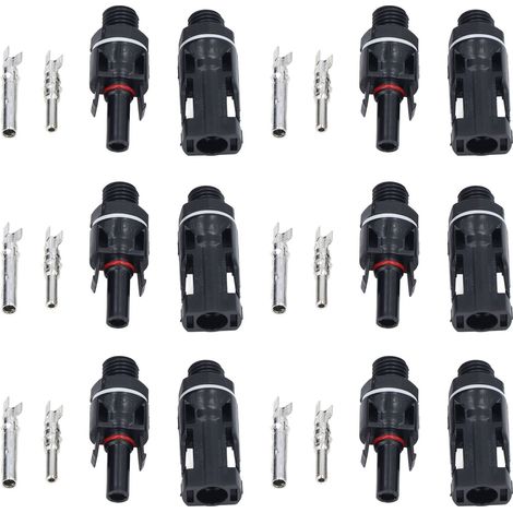 jeux de connecteurs pour panneaux solaires, connecteurs étanches en laiton PPO pour la production d'énergie 1000 V (1/5)
