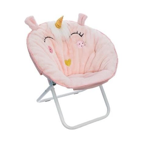 Poltrona per bambini pieghevole con unicorno rosa chiaro - Atmosphera créateur d'intérieur (1/4)