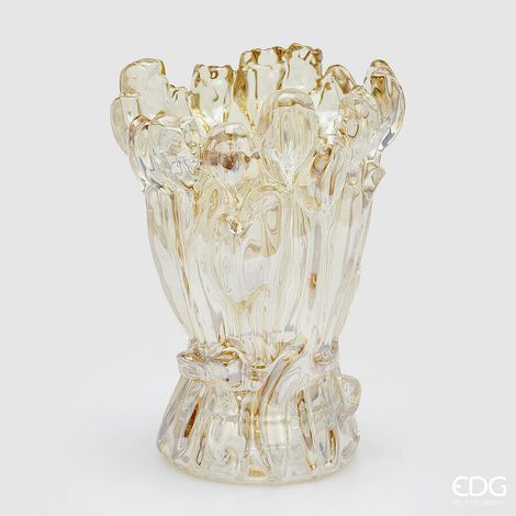 EDG Enzo De Gasperi Vaso Tulipano H 30 Cm D 22 Cm Vetro Scatola Bianca Yellow (1/4)