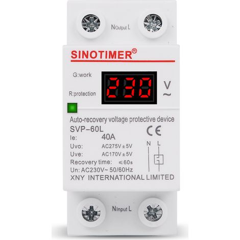 JSSEVN-Stabilisateur de Tension 230V, 40A Parasurtenseur Dispositif de Protection Contre Les Surtensions et sous-Tensions à Récupération Automatique (1/5)