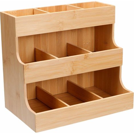 Küchenorganizer aus Bambus für Gewürze und Accessoires