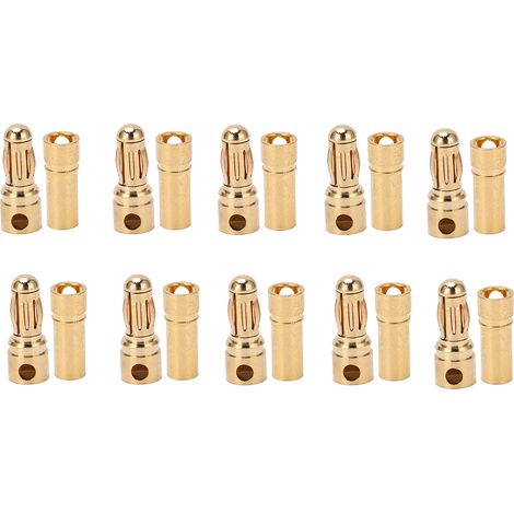 Lot de 10 connecteurs banane femelle 3.5mm, fiche en cuivre pur doré, accessoires de mesure électronique (1/5)