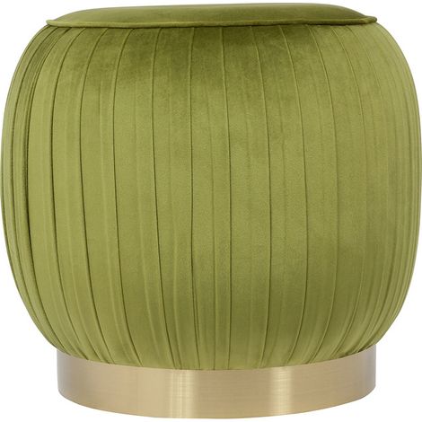Pouf contenitore Lyla in velluto verde pistacchio (1/3)