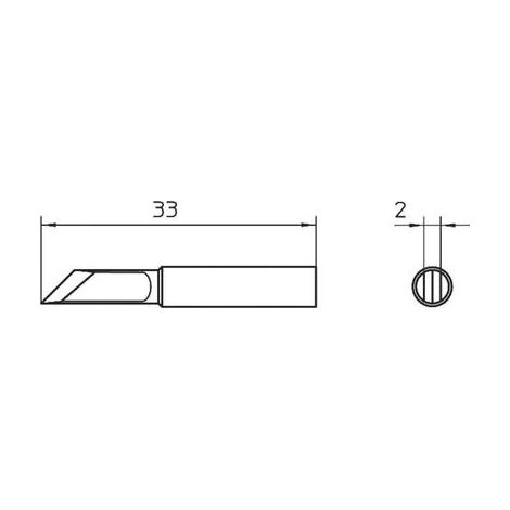Weller XNT KN punta para soldador tipo hoja 45° 2 mm