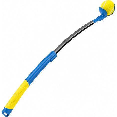Lanceur de balles extensible pour chien avec 1 balle, lanceur portable pour balles de tennis standard, lanceur de balles de tennis de poche pour chiens, jouet mains libres pour les parcs et l'entraîne (1/5)