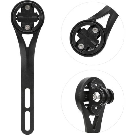 Support Vélo GPS pour Bryton Garmin Wahoo, Monture Extension Noire (1/5)