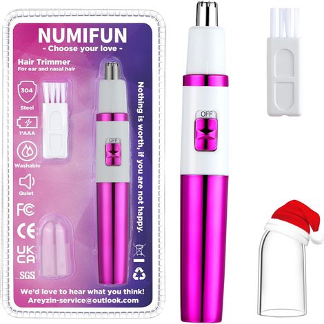 Tondeuse pour oreilles et nez pour femme, rasoir nez femme, epilateur nezs femmes, coupe poil nezs pour le nezes et les sourcils et le visage, Lames à double bord étanches pour un nettoyage facile (1/5)