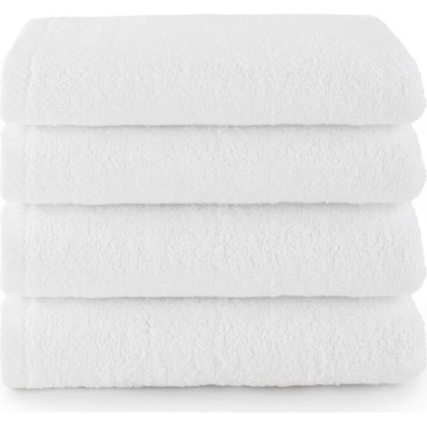 4 serviettes de bain, 100 % coton peigné, 500 g/m², absorption rapide, douceur optimale, pour adultes et usage quotidien