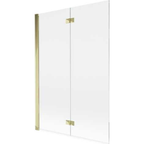 Mexen – Paroi de douche à 2 battants gauche 120 x 150 cm – Verre trempé transparent avec finition dorée – Réglage largeur – 8A91200025000L (1/5)