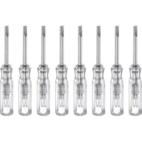 8Pcs Mini Tournevis à Fente SL2.0 2mm Tête Plate 45mm Transparent (1/5)
