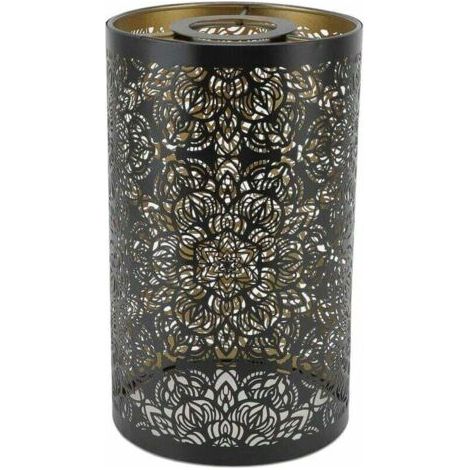 Abat-Jour Sculpture Creuse Abat-Jour En Fer Forgé Abat-Jour En Fer Table Circulaire Abat-Jour Moderne En Métal Cylindrique Motif Circulaire E27 E26 Table De Chevet Décorative