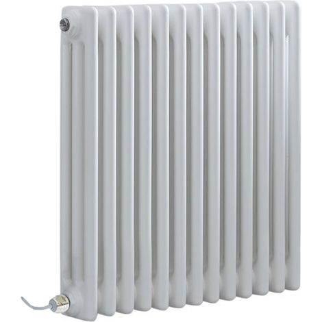 Hudson Reed Windsor - Radiateur Électrique Style Fonte Rétro Horizontal Triple Rang avec Écran Tactile - Blanc - 60 cm x 60.5 cm