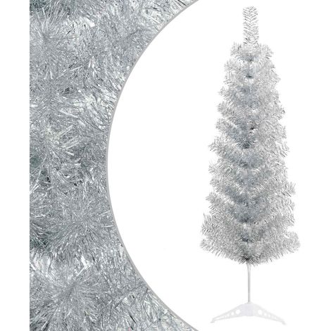 Albero di Natale Artificiale Sottile 150 cm PVC e Acciaio vidaXL (1/5)