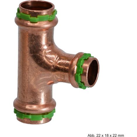 Té réduit en cuivre VSH SudoPress SP5130RV, 3 pouces, 28-18-28 mm
