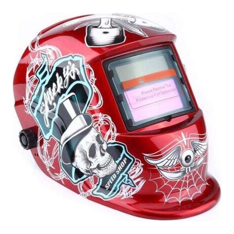 Casque de Soudage, Masque de Soudage Protection de Soudeur Automatique pour Plus des Modes TIG MIG MAG Pirate Rouge 22.5 x 18 x 28cm (1/5)