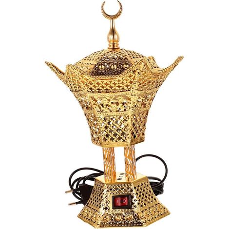 Brûleur D'arômes Électrique Rétro Doré 220v en Métal Haute Température pour Diffusion Parfumée D’intérieur Bureau Salon Décor Encensoir (1/5)