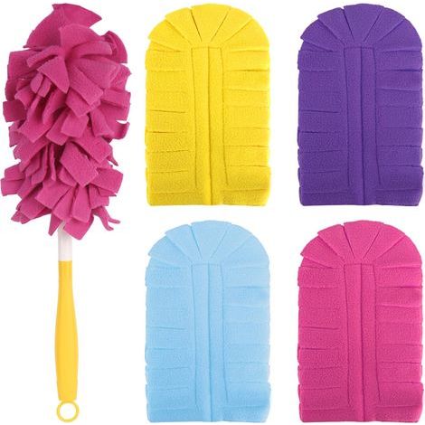 4 Pièces pour Recharge Plumeaux avec 1 poignée, lavables pour plumeau, pour la poussière et la saleté dans Les Maisons et Les écoles (1/4)